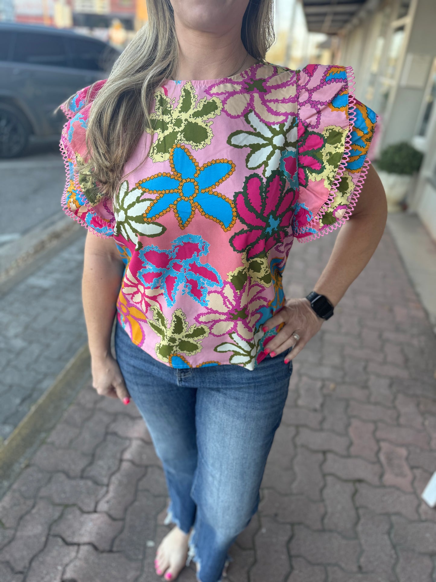 Keeli Floral Ruffle Top