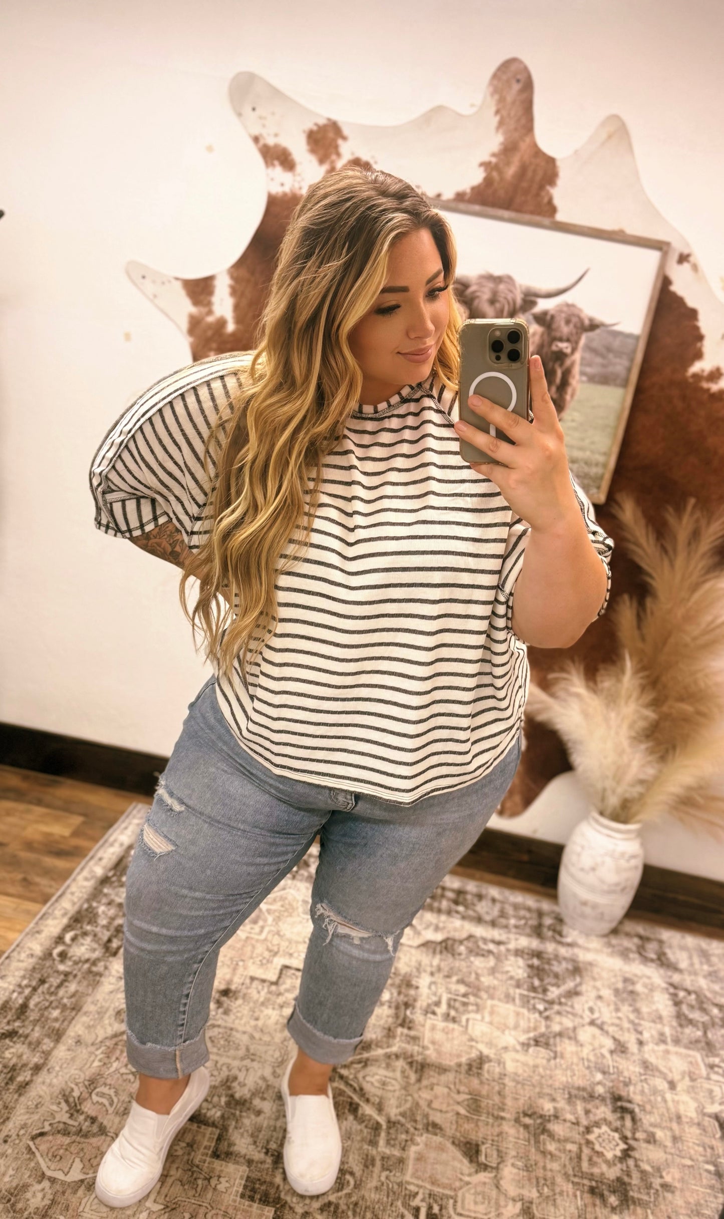 Curvy Striped Top