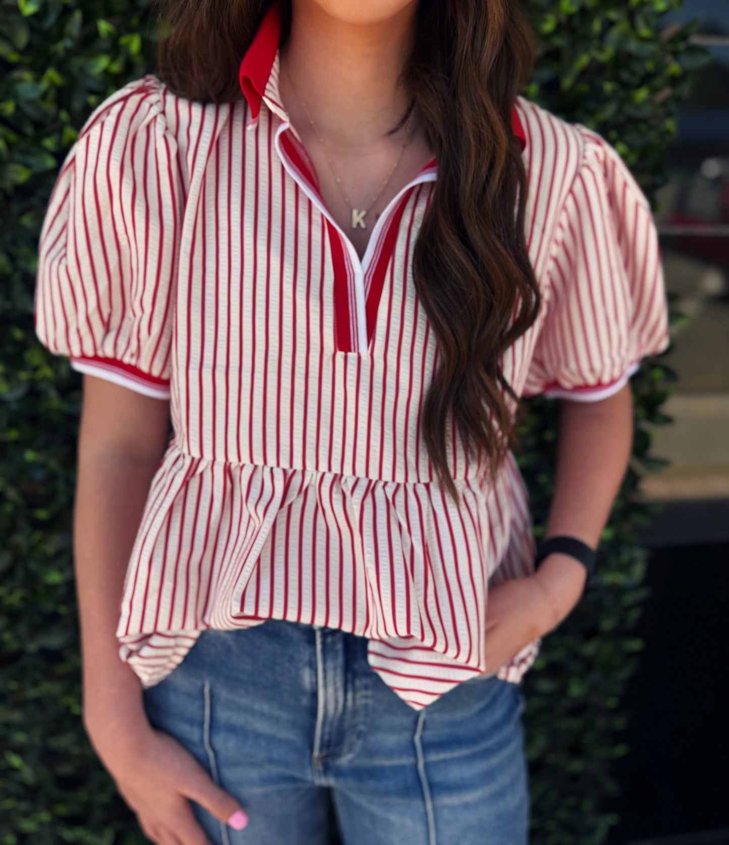 Cherry Stripe Top