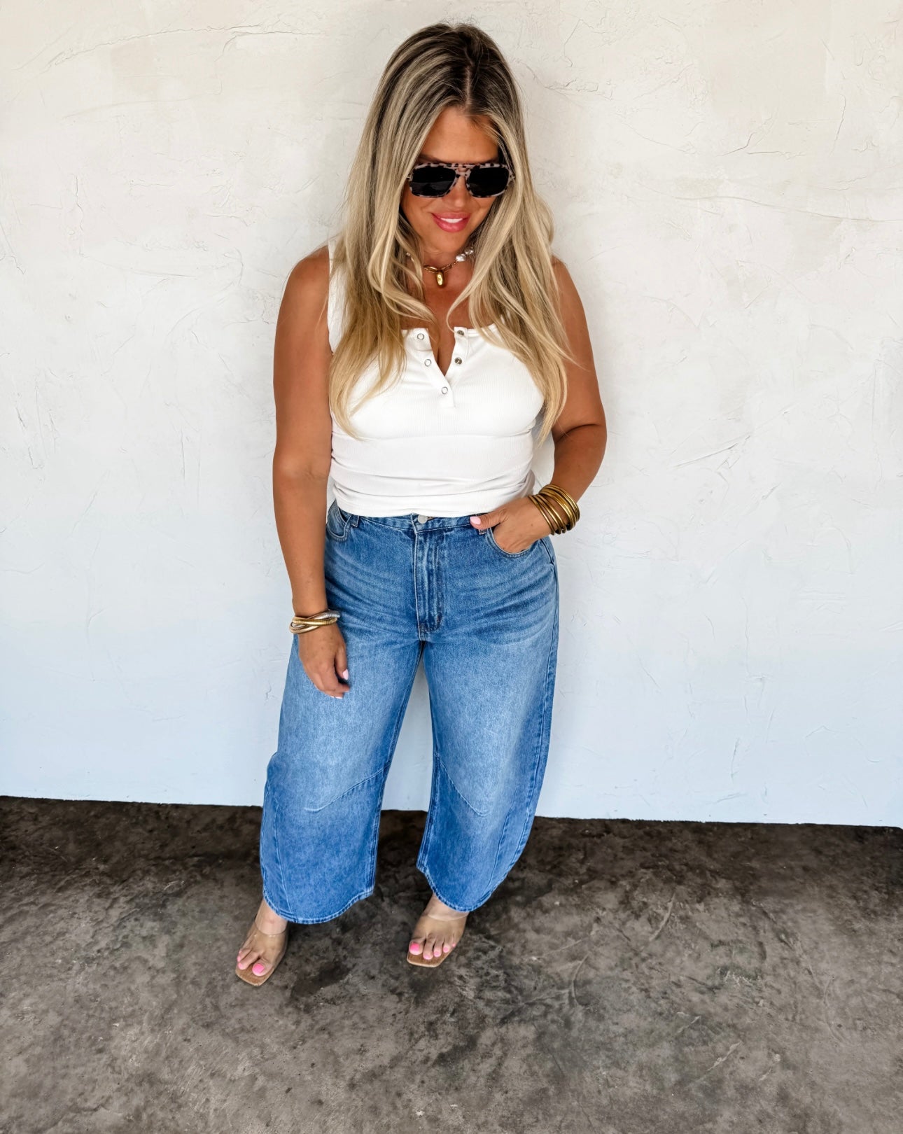 High Waisted Barrel Jeans