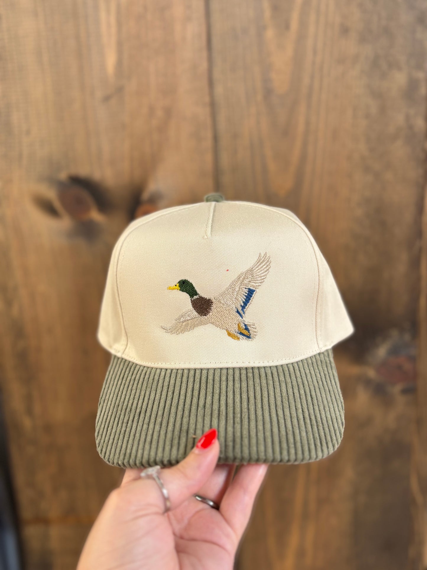 Corduroy Duck Hat