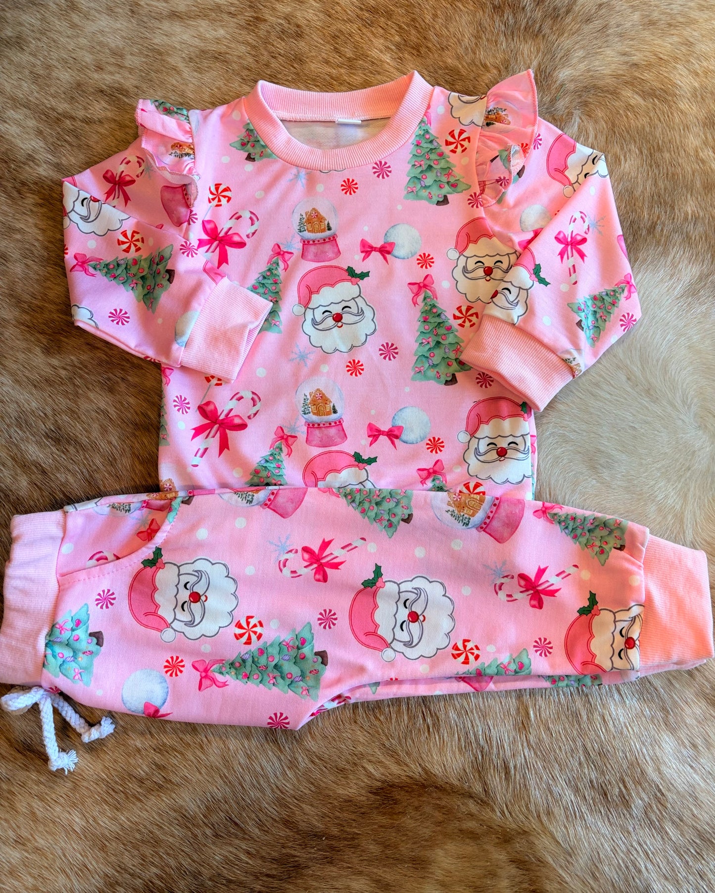 Pink Santa Sweat Suit