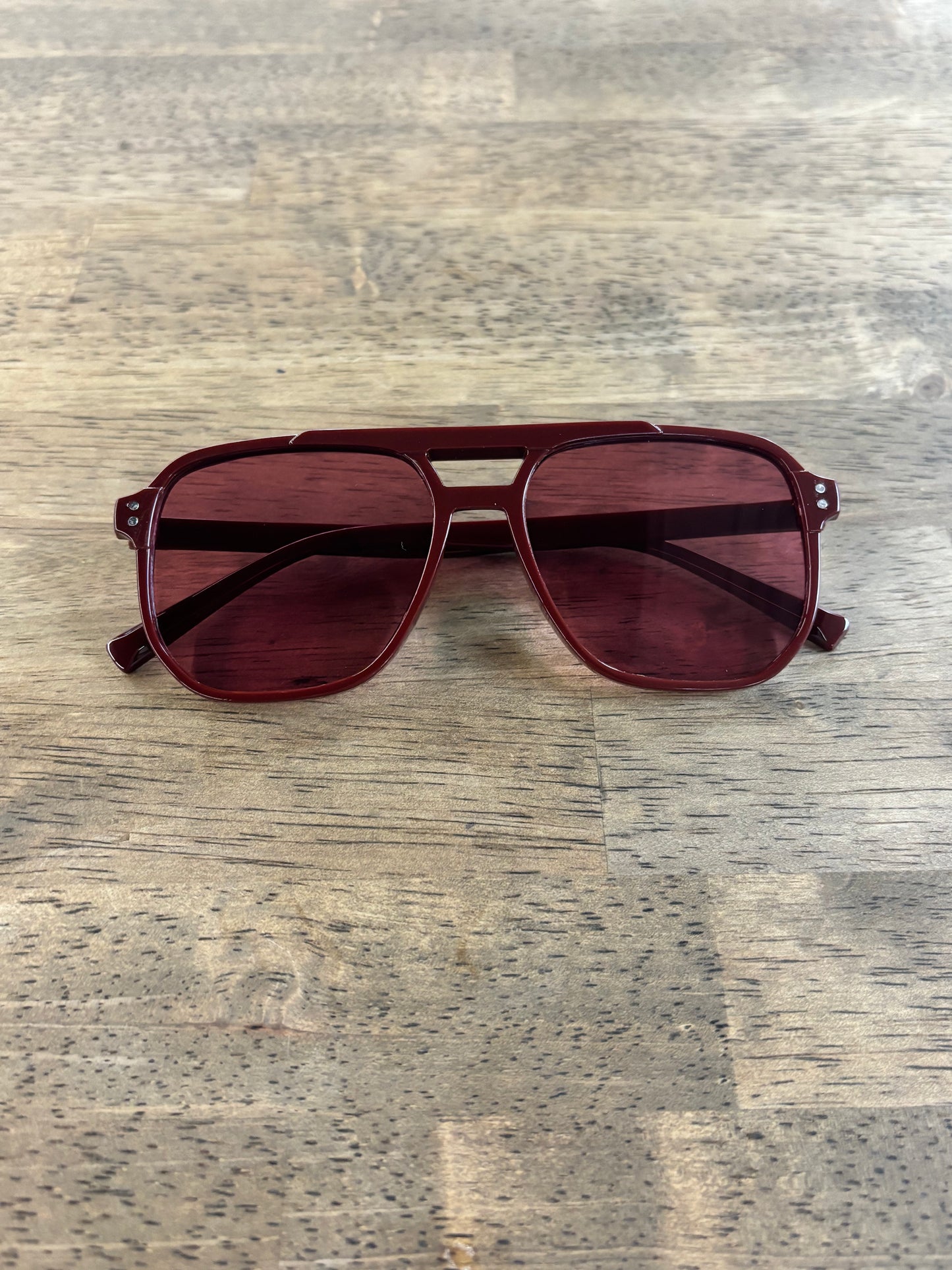 Solid Maroon Sunglasses