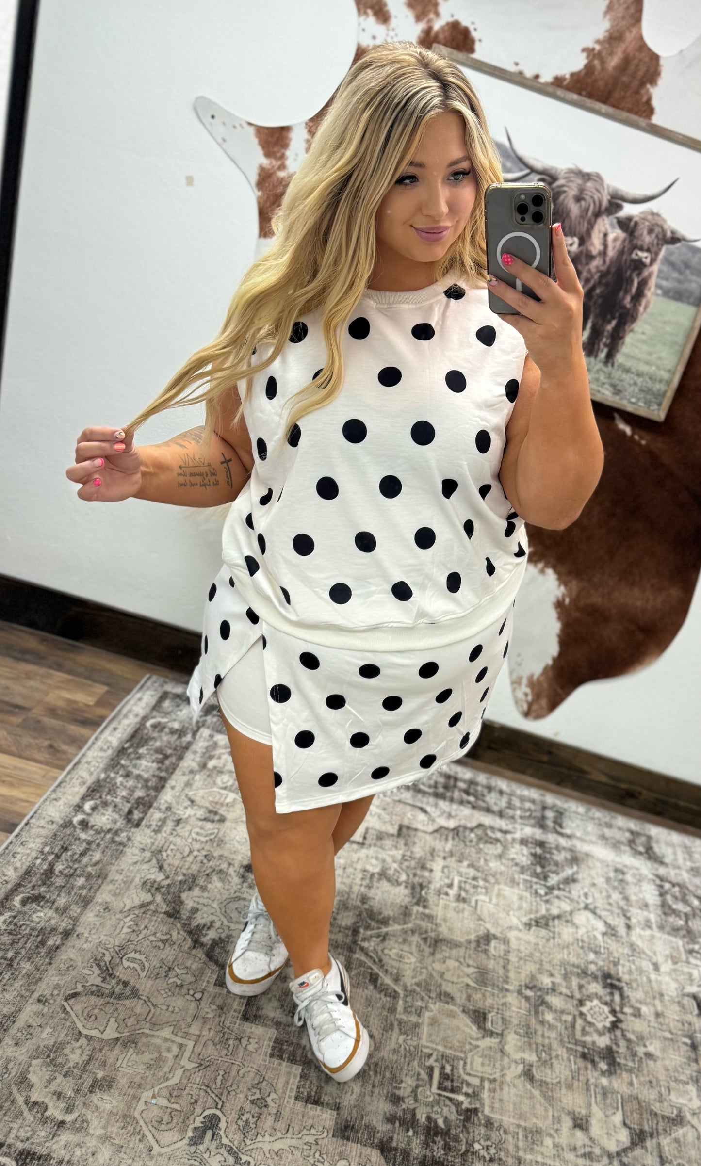 Curvy Polka Dot Short Set