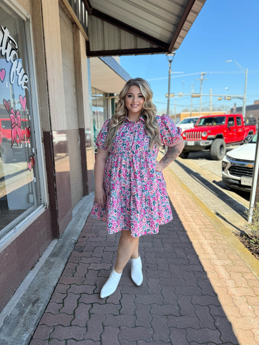 Pink Floral Dress