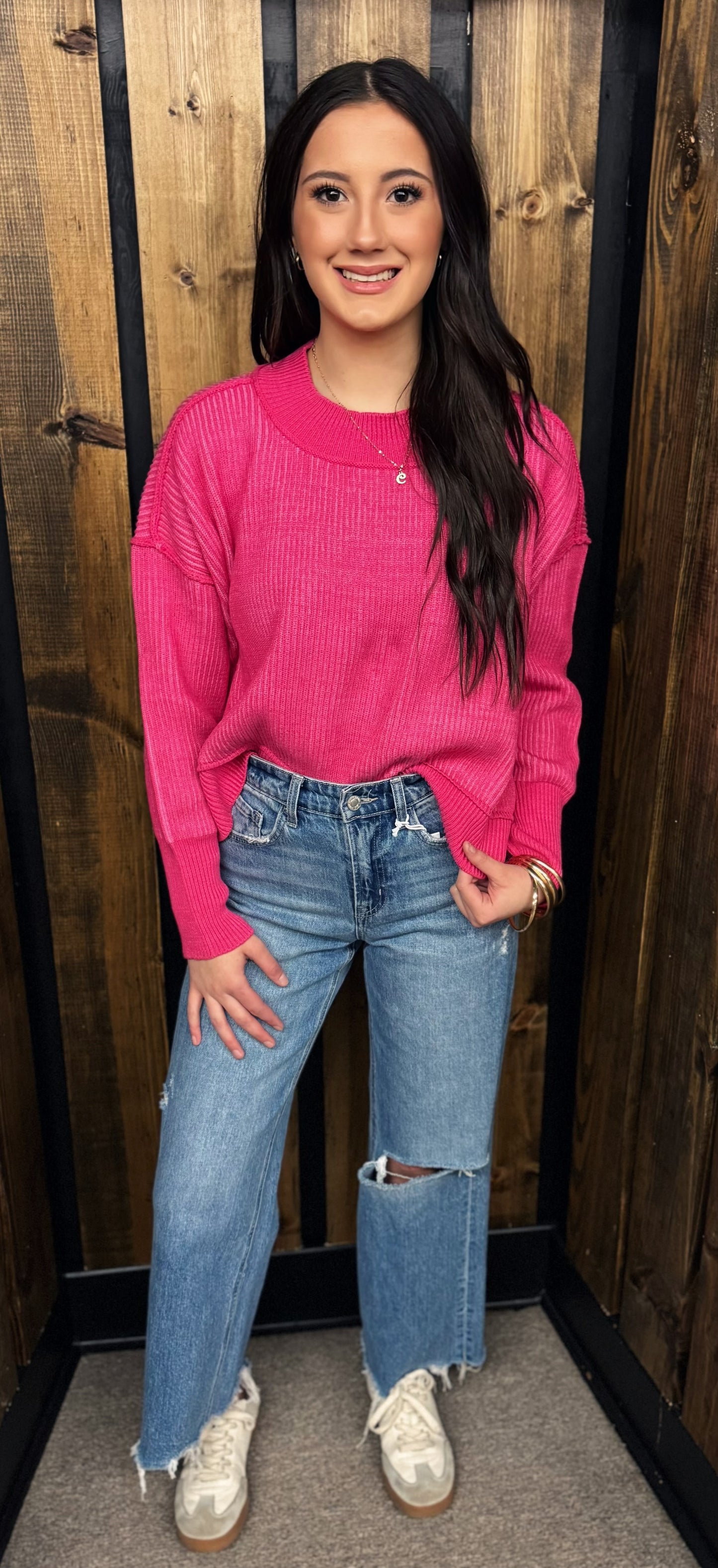 Pink Two Tone Sweater