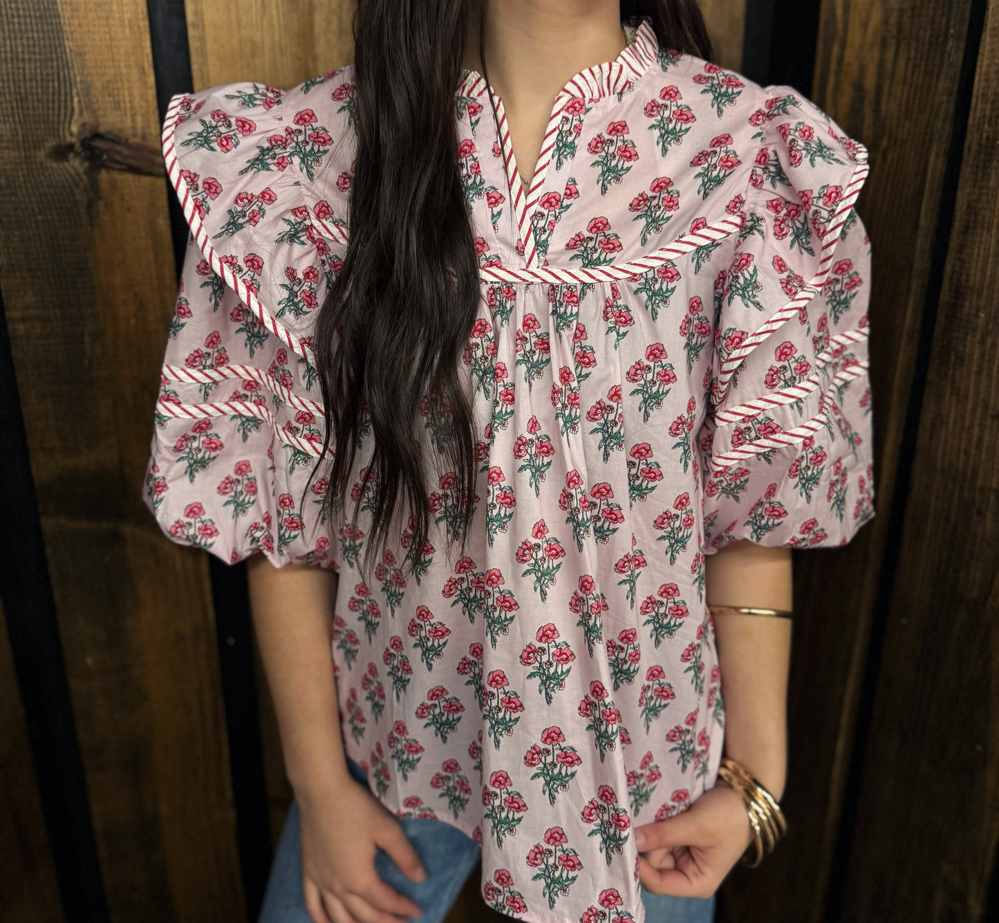 Blush Bloom Ruffle Top