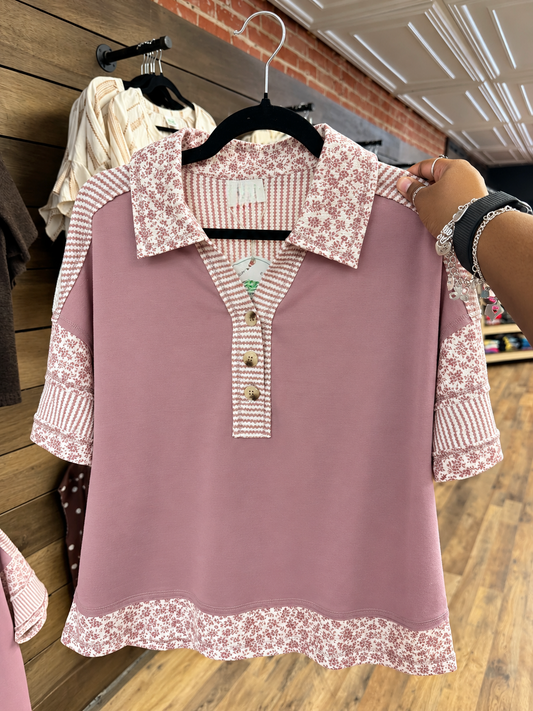 Mauve Floral Blouse
