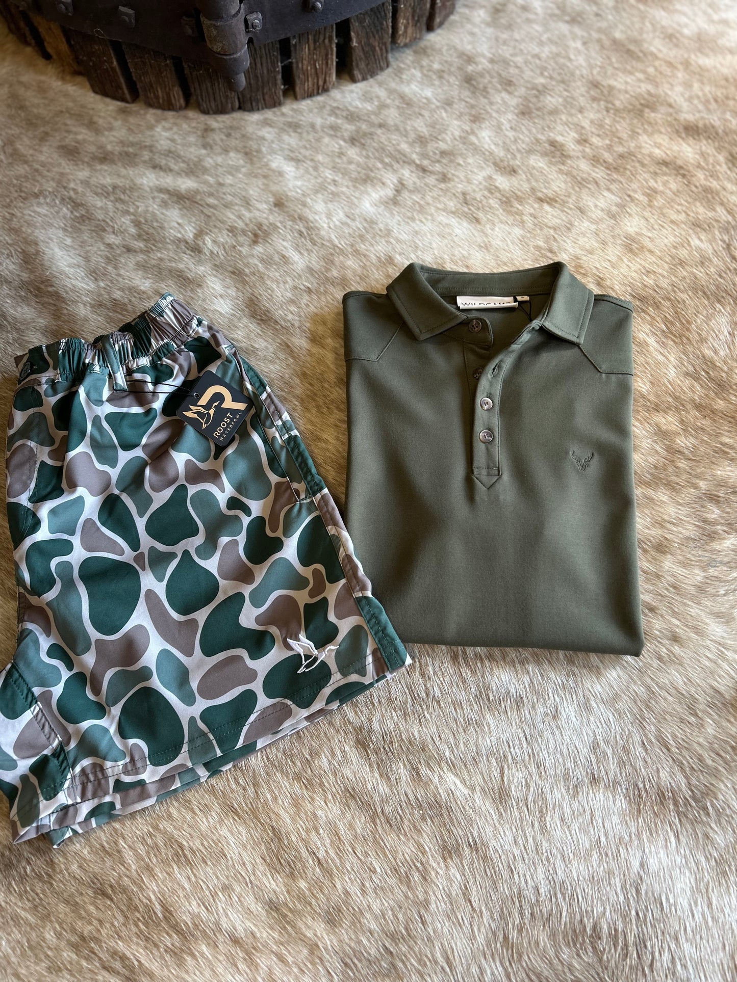 Men’s| WILDGAME green solid polo