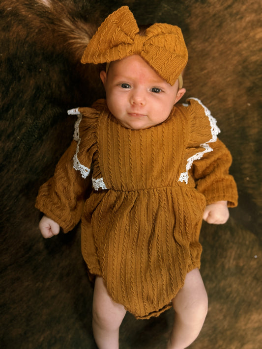 Cinnamon Ruffle Romper