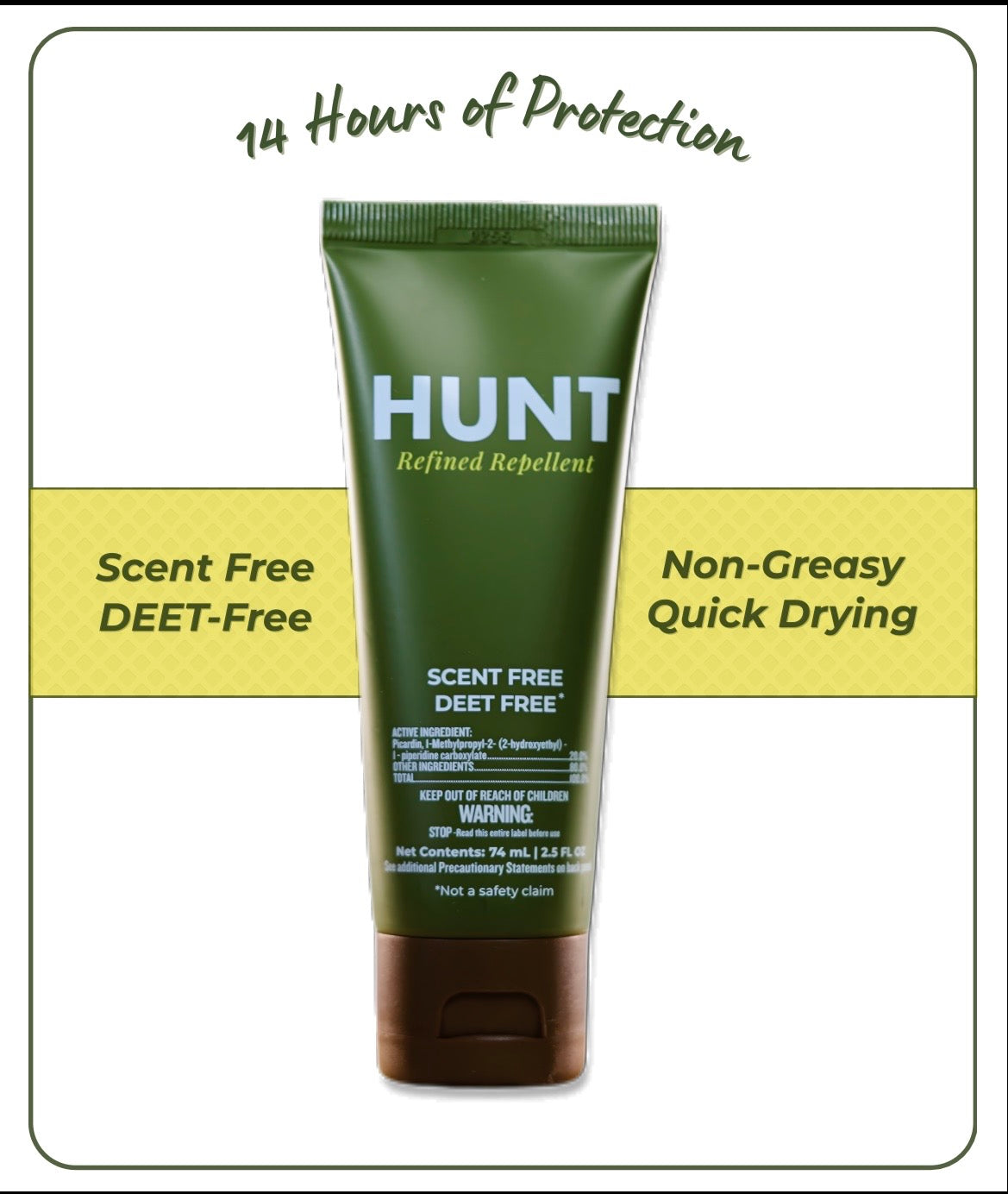 HUNT - Scent-Free, DEET-Free Insect Repellent Lotion