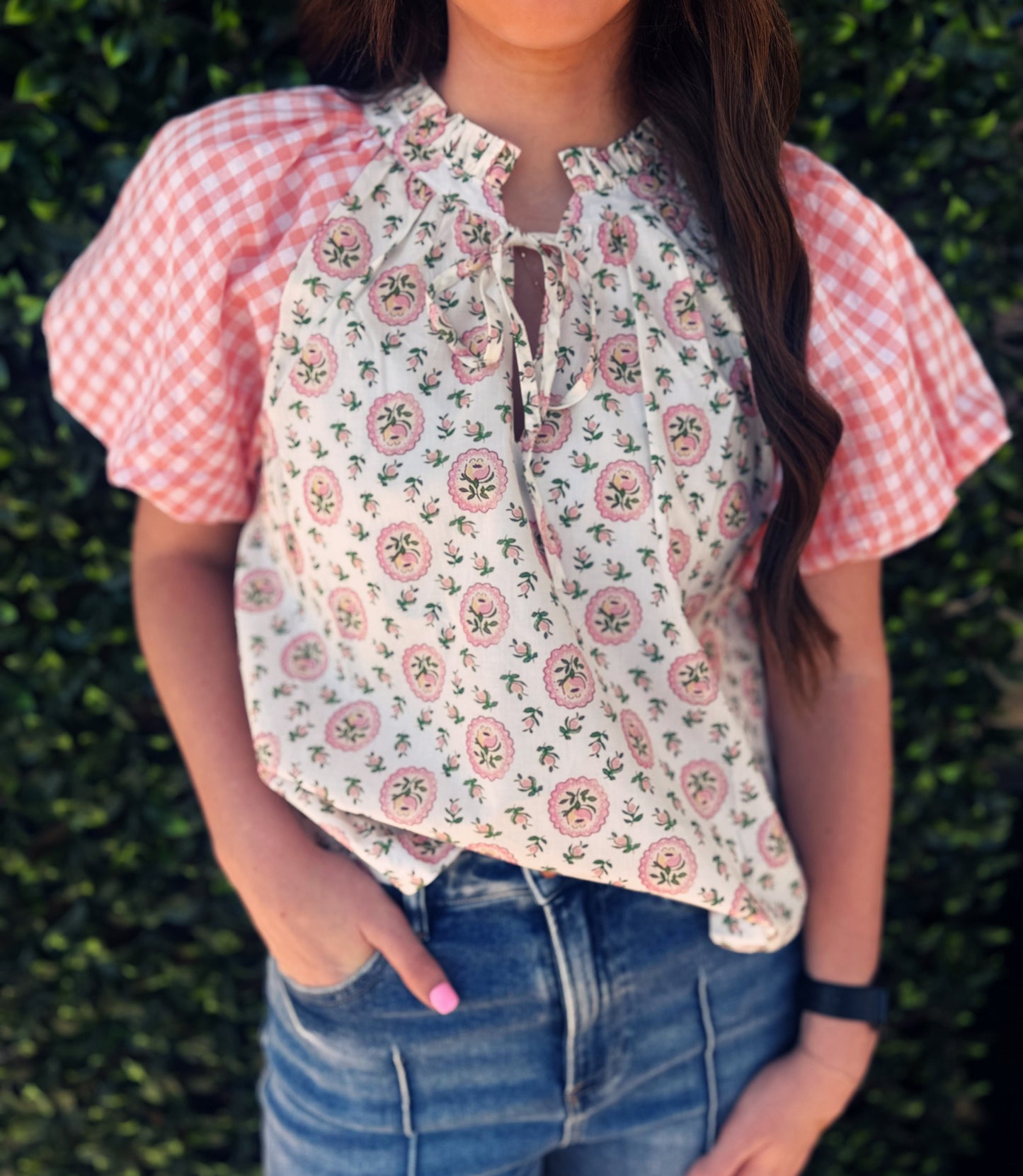 Scarlet Bloom Ruffle Top