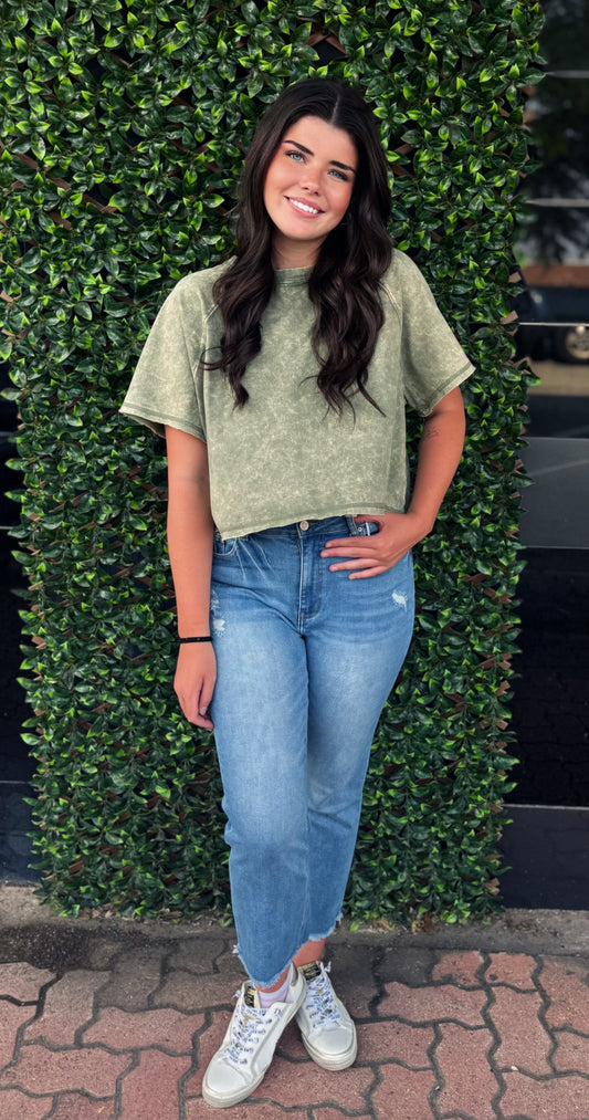 Olive Acid Tee