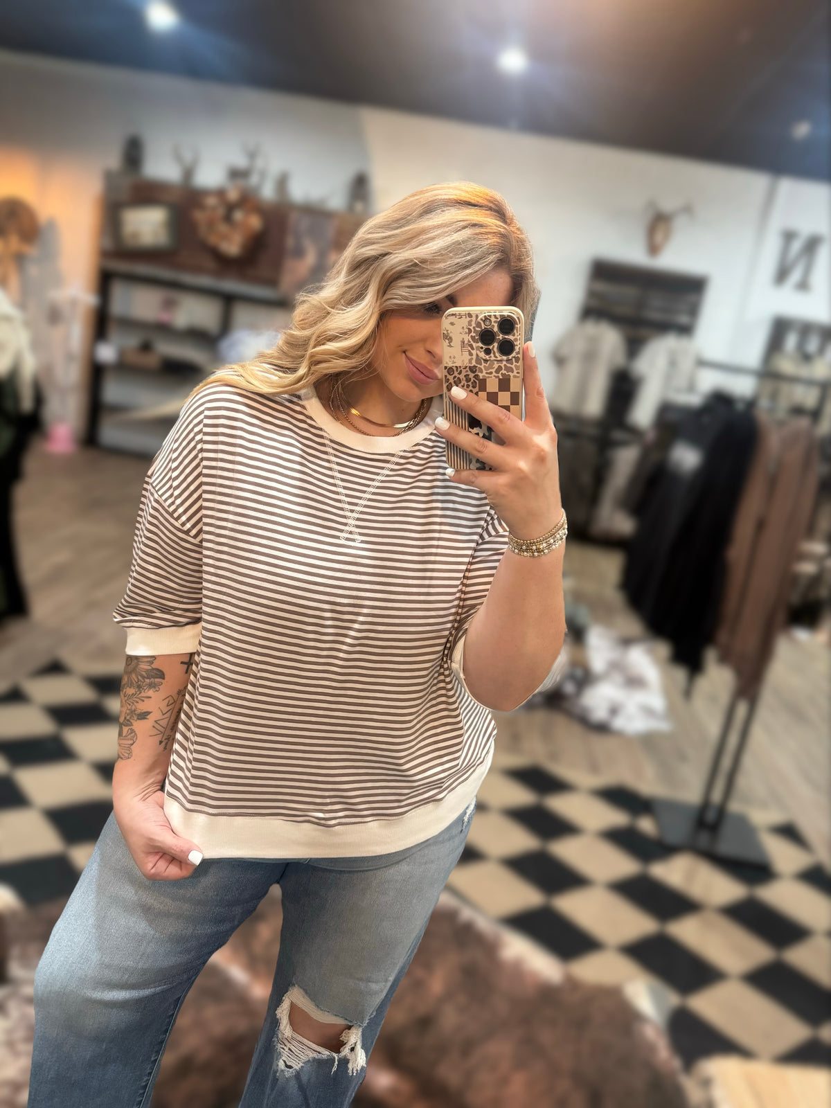 Curvy | Chloe Striped Top