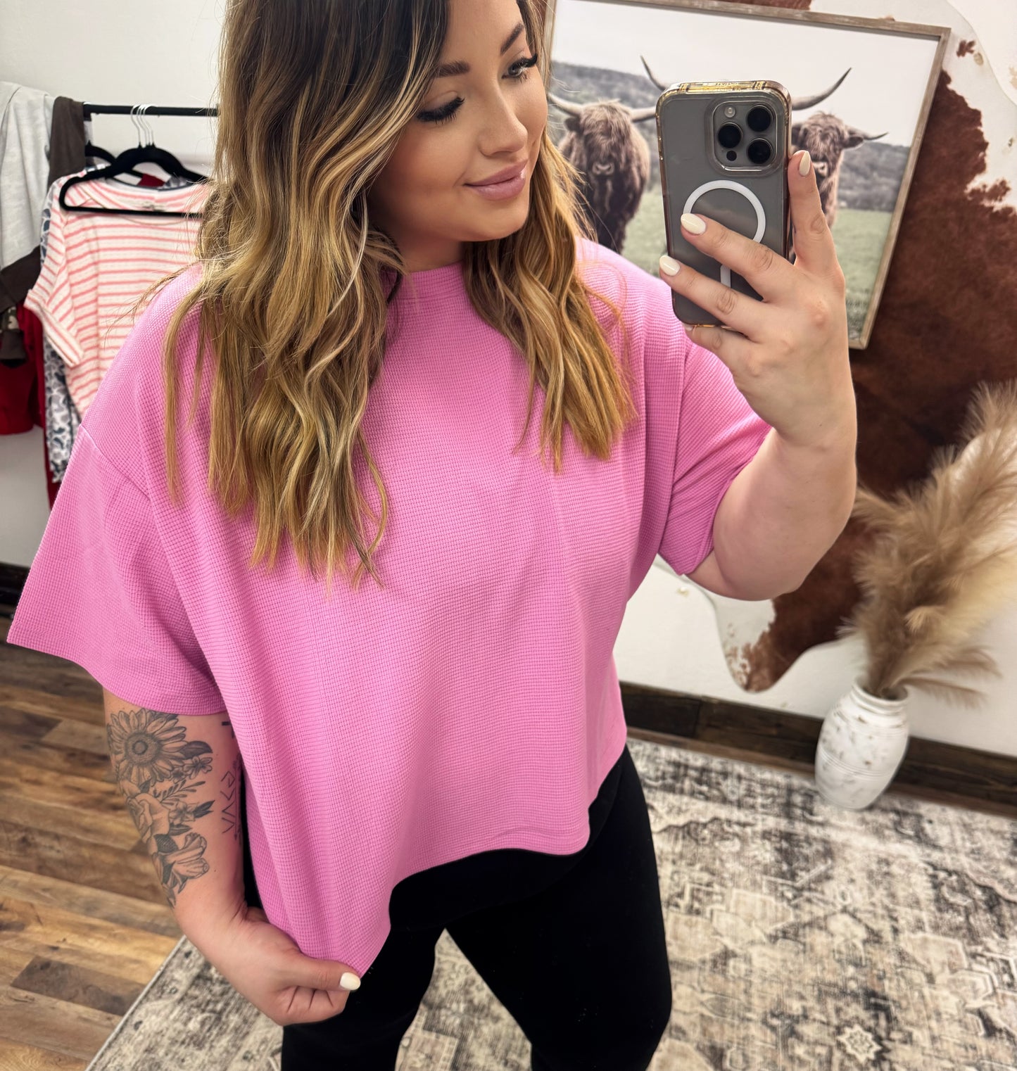 Curvy Soft pink Ribbed Top