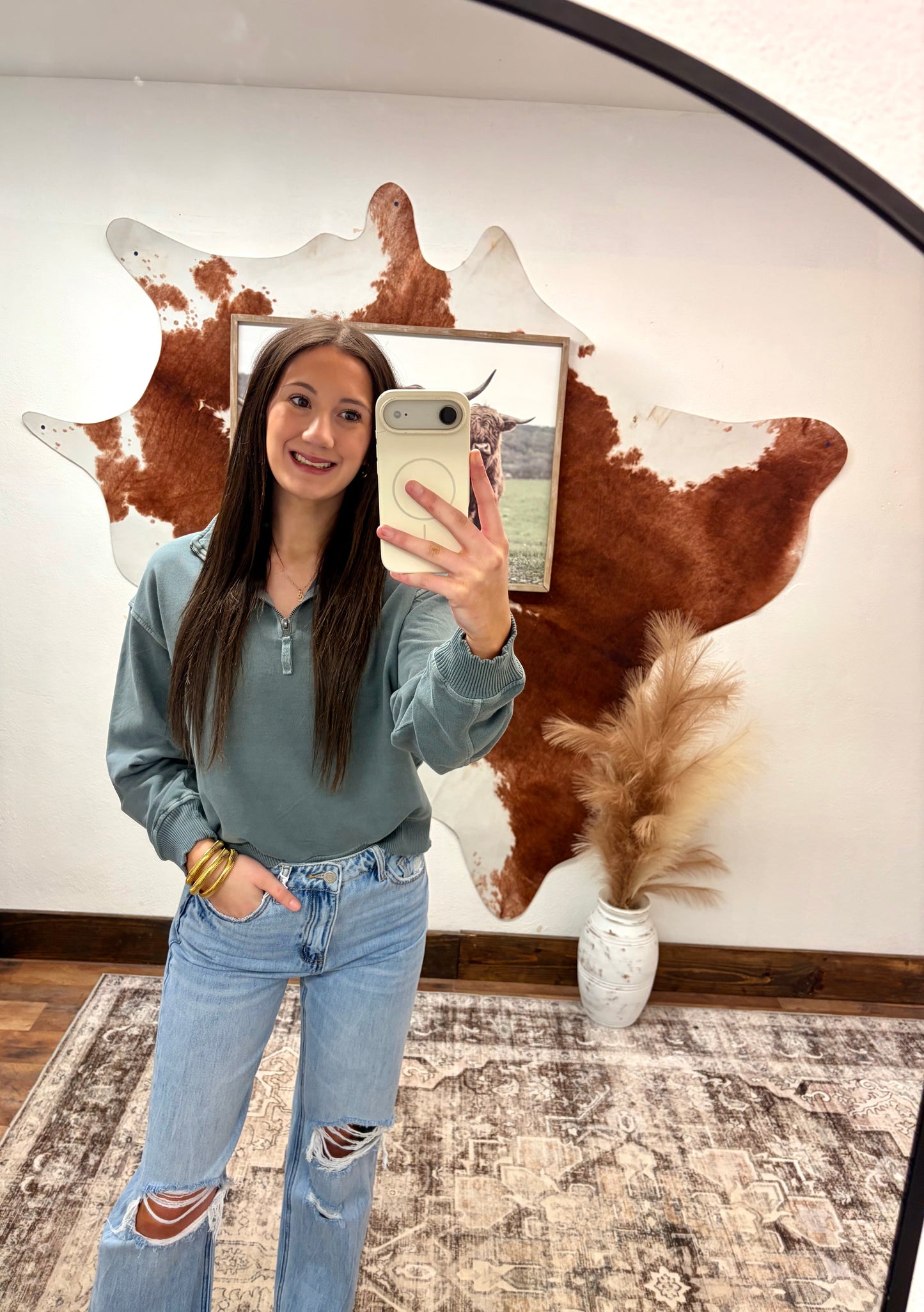 Ash Jade Quarter zip pullover