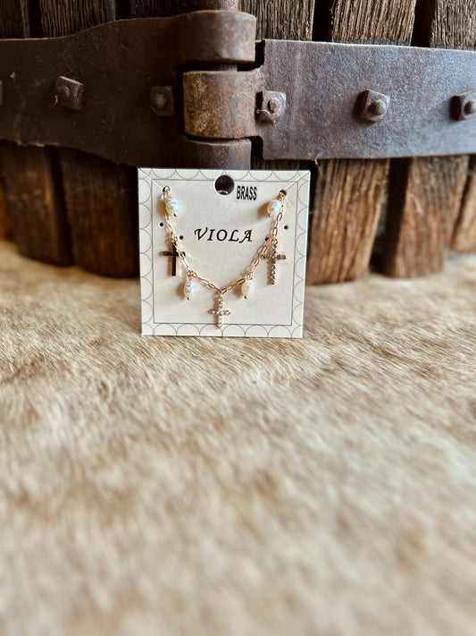 Faith & Pearl Charm Necklace