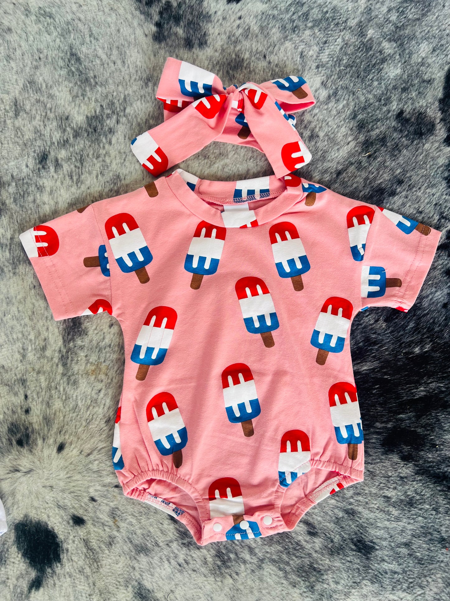 Popsicle Bubble Romper W/ Bow