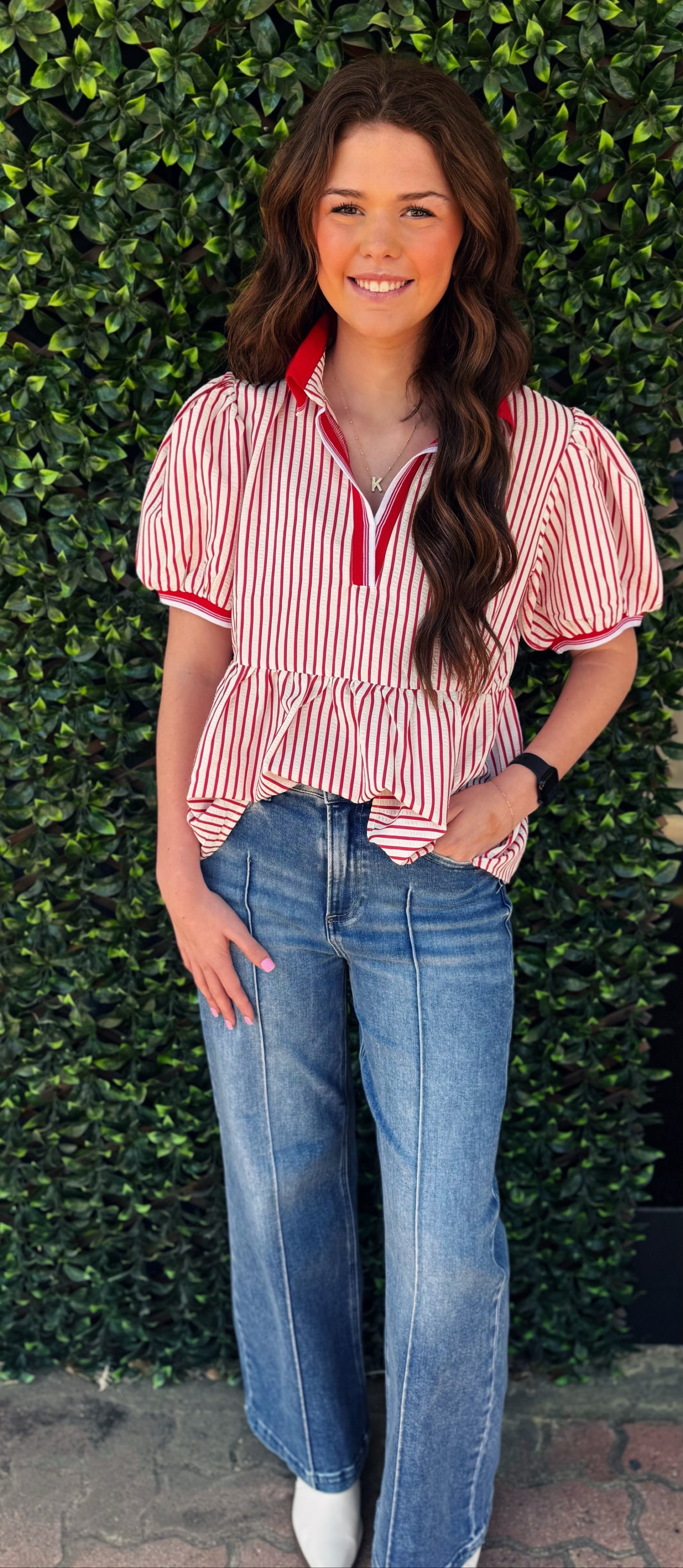 Cherry Stripe Top