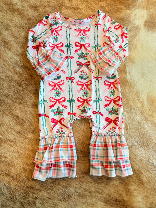 Bow Greenery Romper