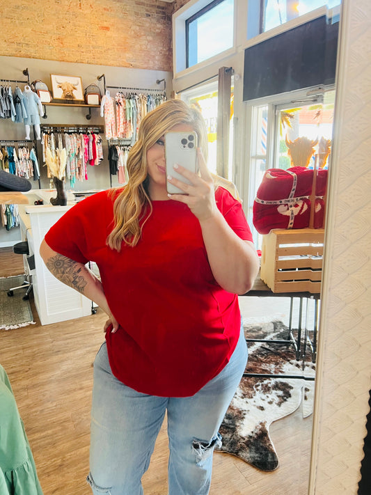 Red Basic Top - Zenana