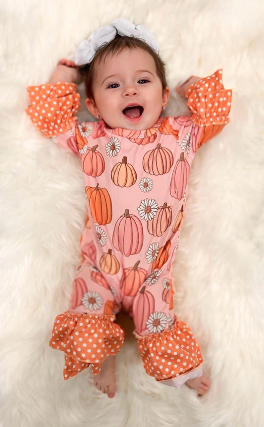 Pink Pumpkin Romper