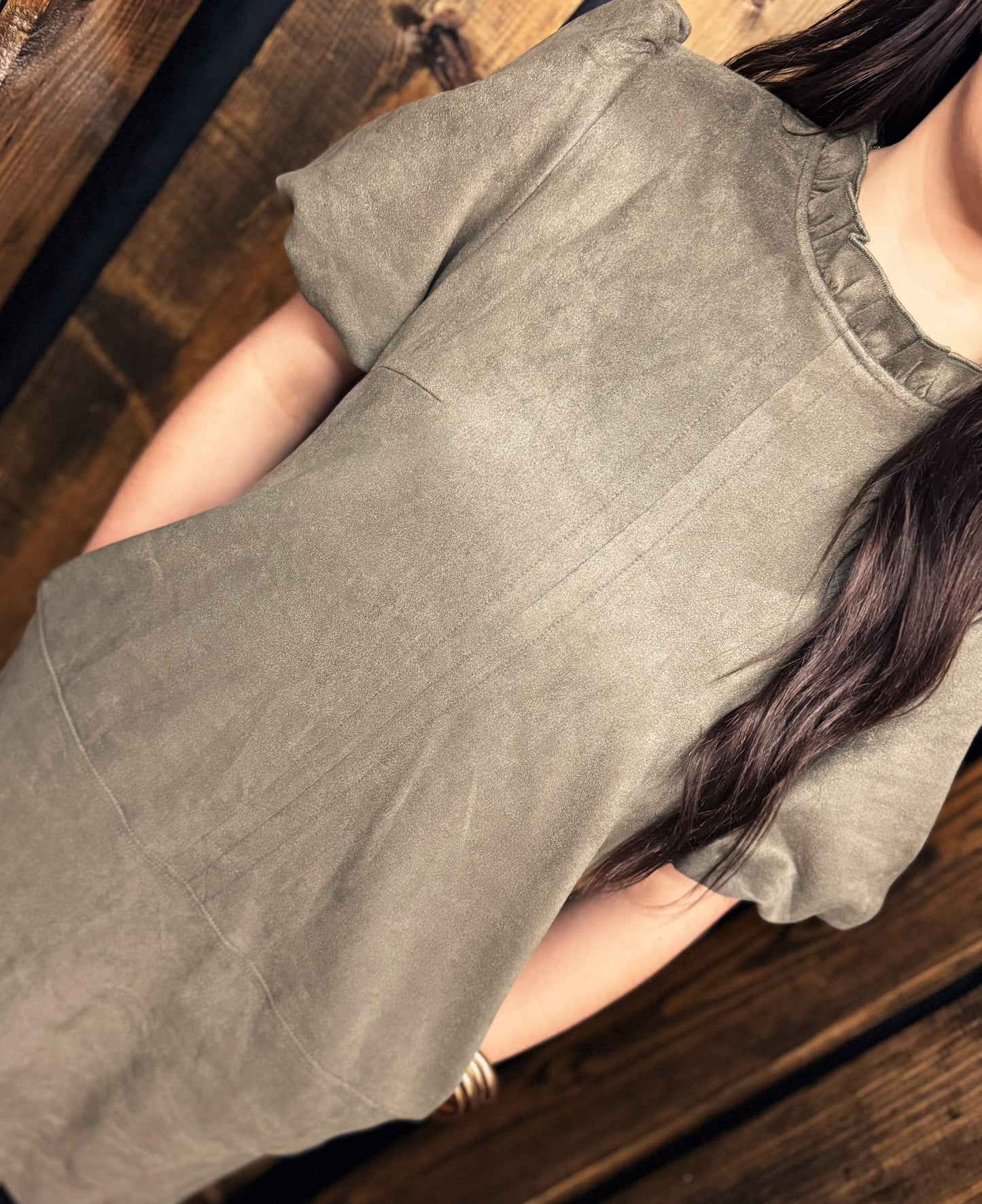 The Everly Velvet Dress-Olive