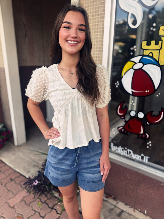 White Marie Top