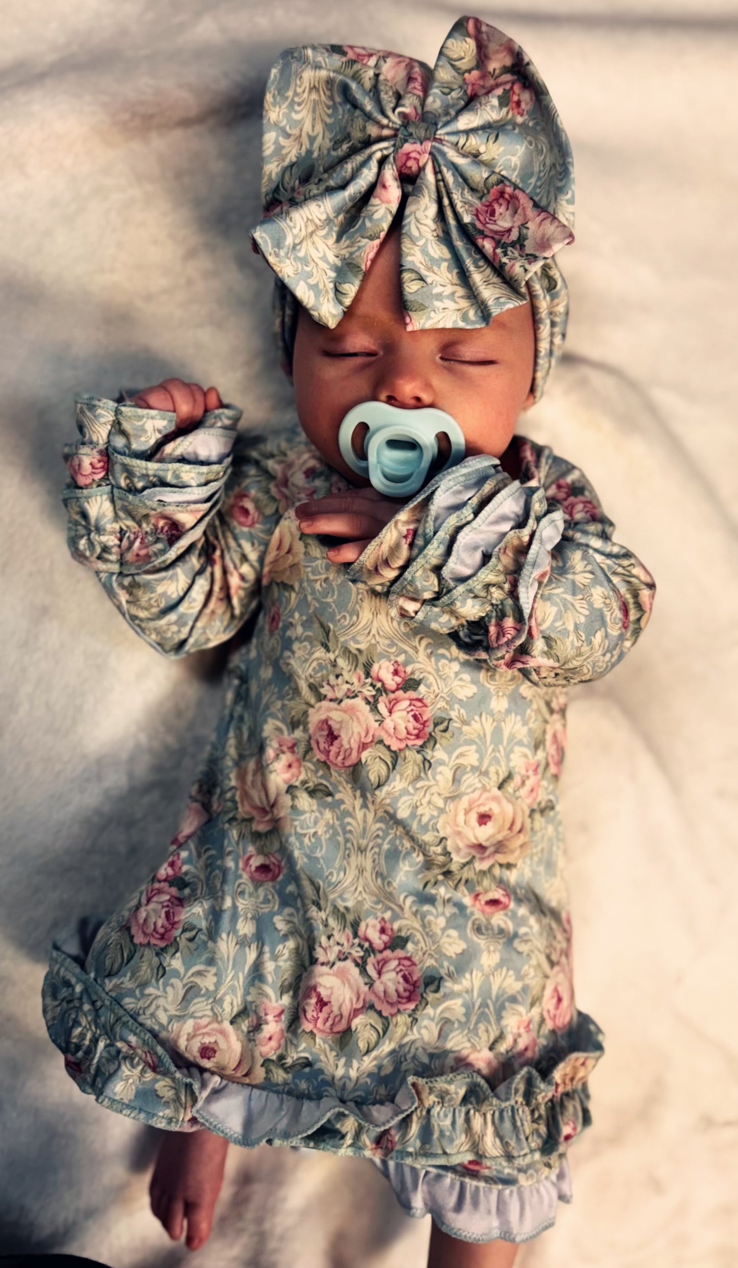 Aqua Antique Baby Gown