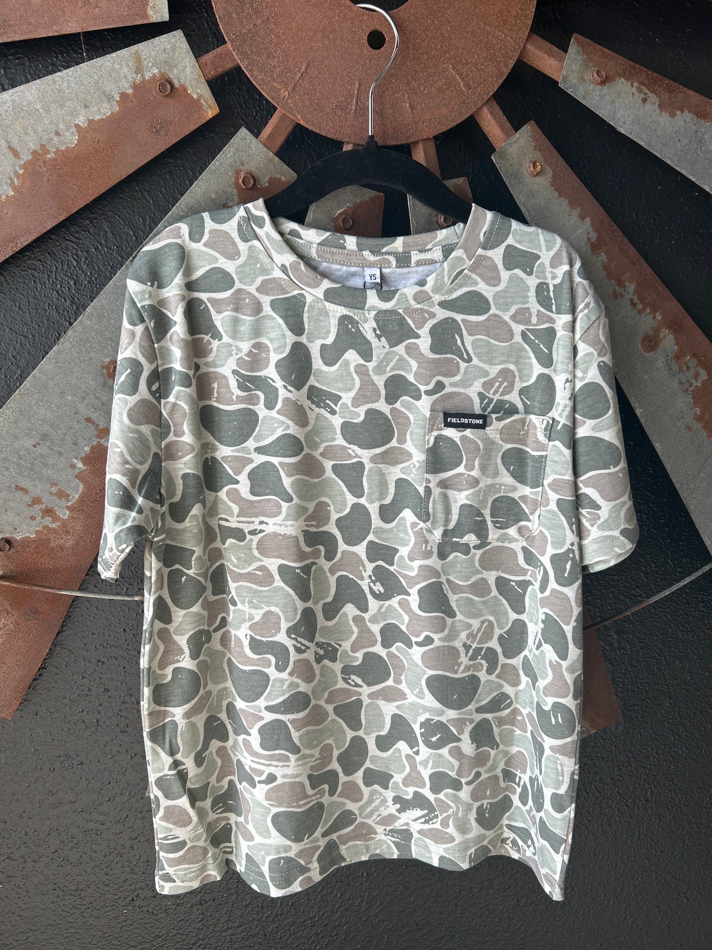 Youth Marsh Camo Logo Tee