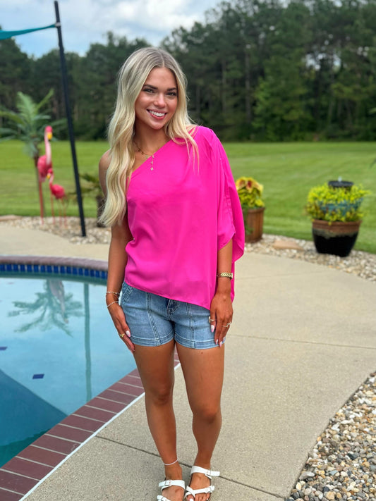 Front Seam Denim Shorts