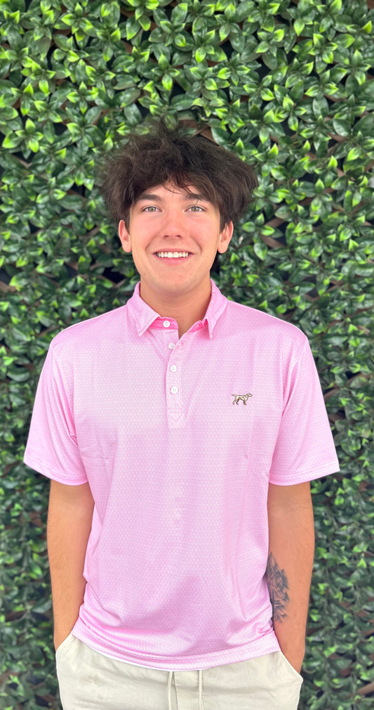 Mens| light pink diamond polo
