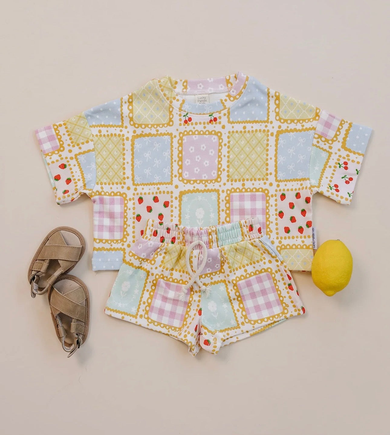 Patch Work Short Set