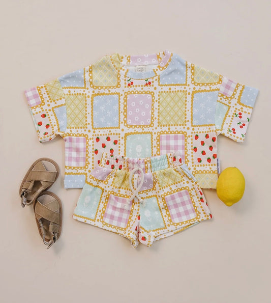 Patch Work Short Set