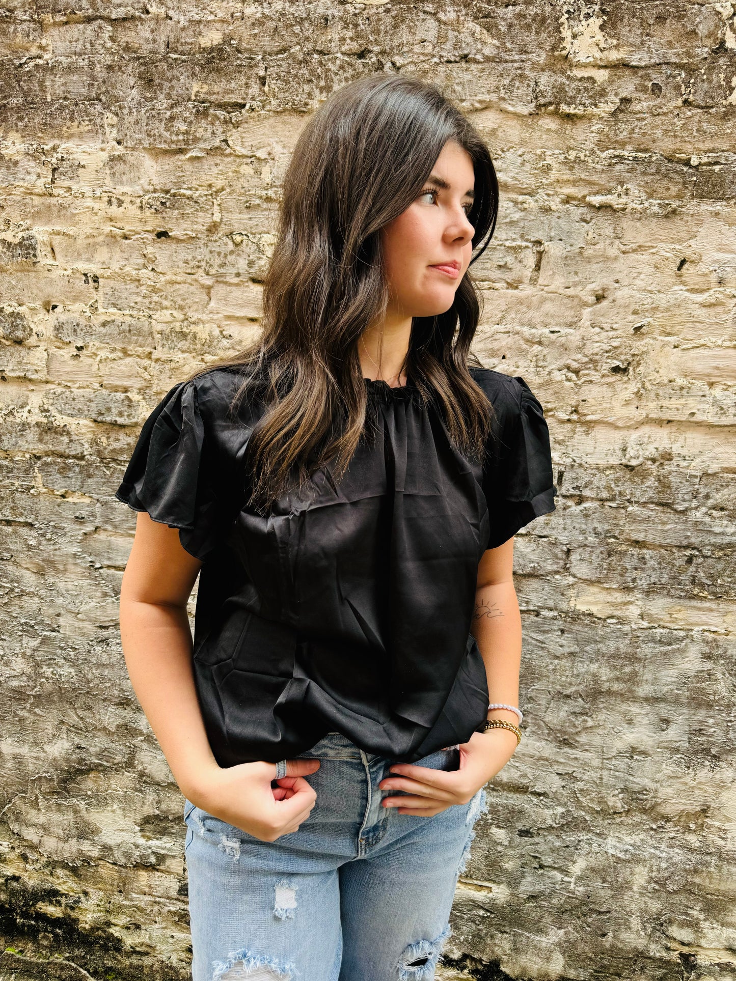 Black Silk Top