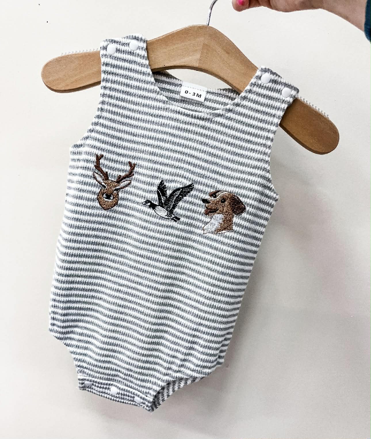 Grey Hunting Romper