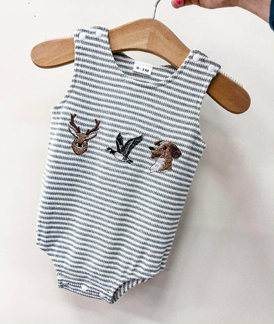 Grey Hunting Romper