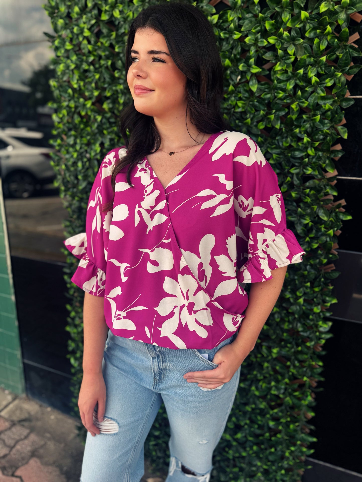 Purple Floral Top