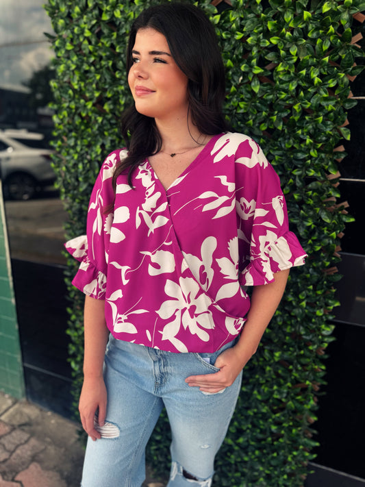 Purple Floral Top