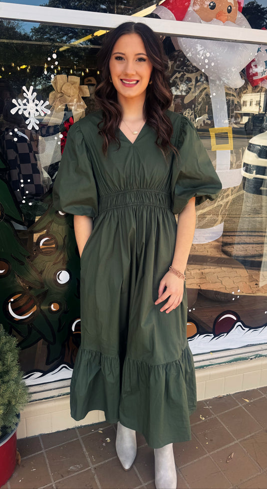 Olive Green Maxi dress