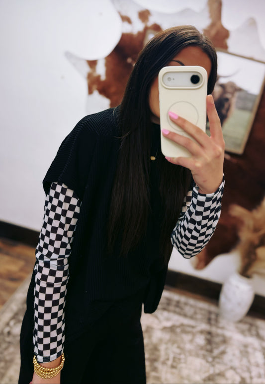 Checkered Mesh Top