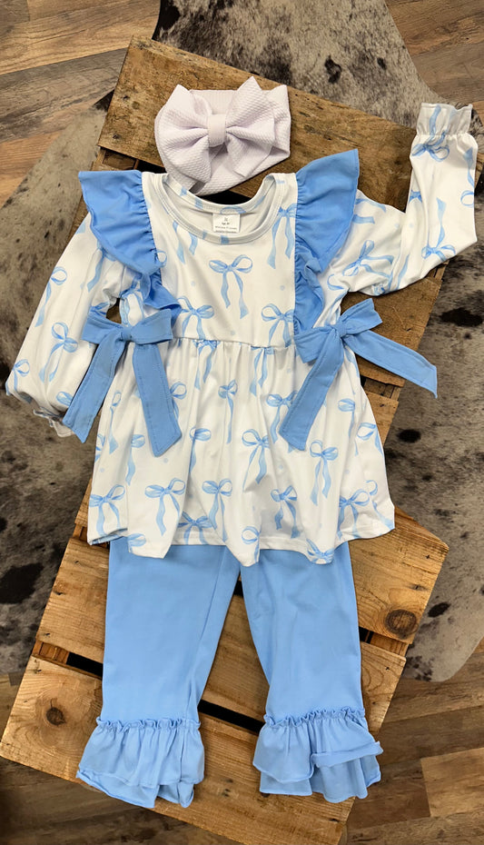 Blue Bow Dress W/Pants