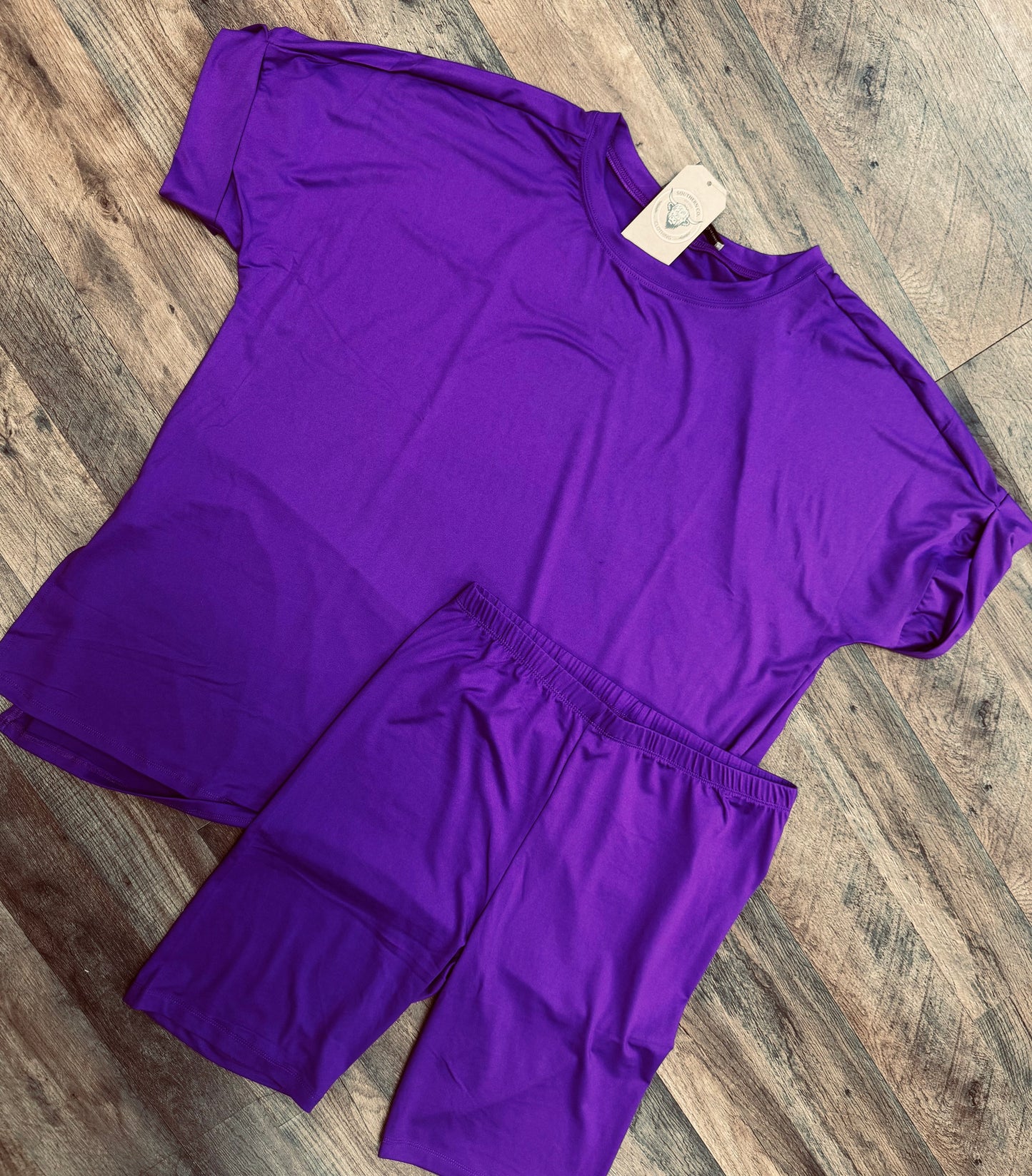 Curvy Violet Biker Set