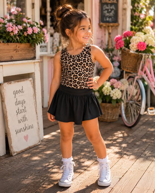 Girls Cheetah Athletic Set