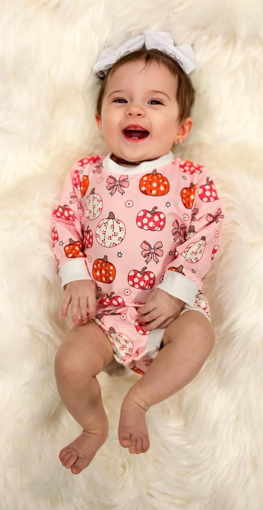 Coquette Pumpkin Bubble Romper