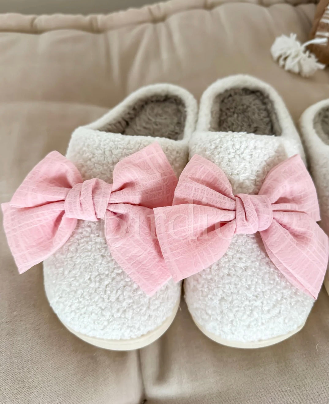 Pink Bow Slippers