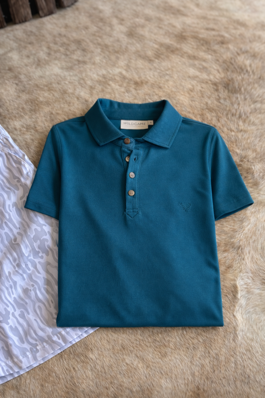 Men’s|Wildgame Blue Wrangler polo