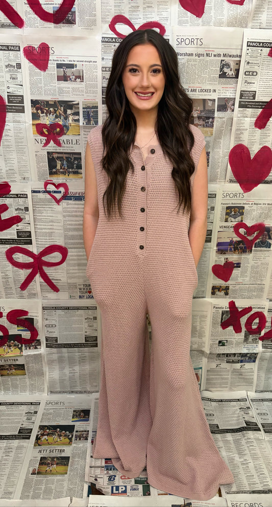 Knitted Mauve Jumpsuit