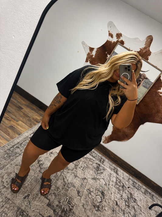 Curvy Black Biker Set