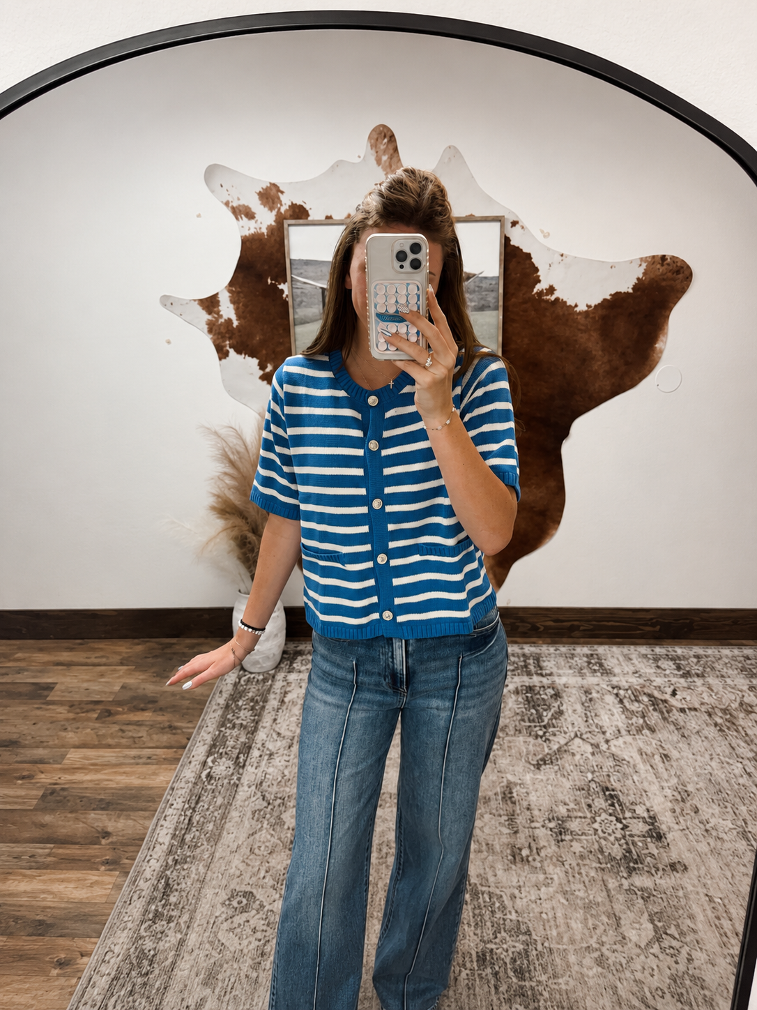 Blue Button Sweater